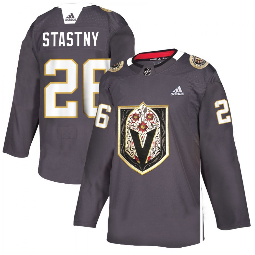 Men's Vegas Golden Knights #26 Paul Stastny Grey Latino Heritage Night Stitched NHL Jersey 1