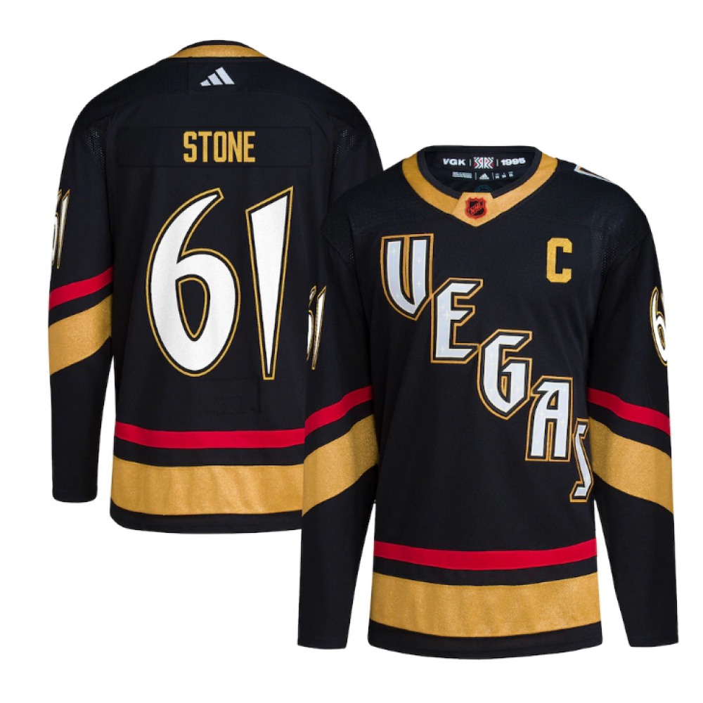 Men's Vegas Golden Knights #61 Mark Stone Black 2022-23 Reverse Retro Stitched Jersey 1