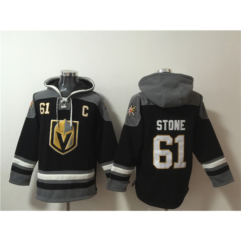 Men's Vegas Golden Knights #61 Mark Stone Black Ageless Must-Have Lace-Up Pullover Hoodie 1