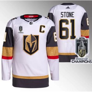 Men's Vegas Golden Knights #61 Mark Stone White 2023 Stanley Cup Champions Stitched Jersey