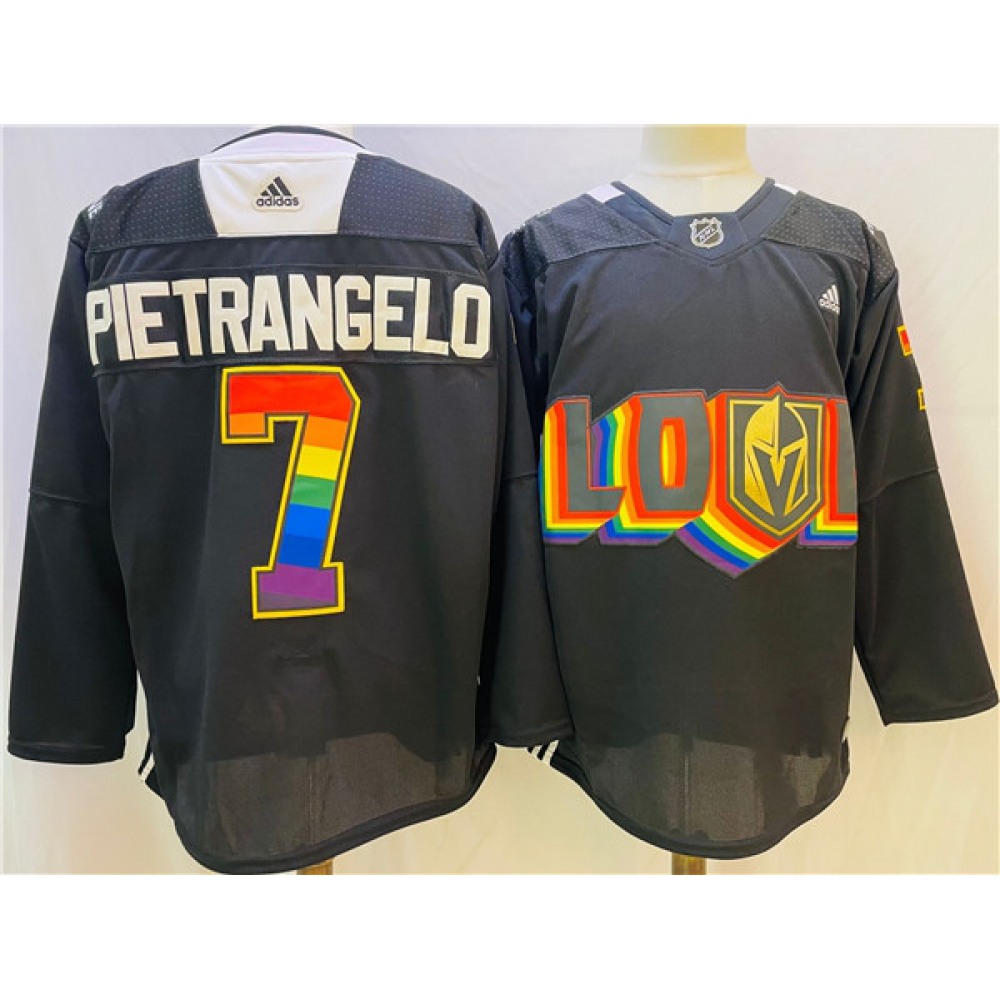 Men's Vegas Golden Knights #7 Alex Pietrangelo 2022 Black Pride night Stitched Jersey 1