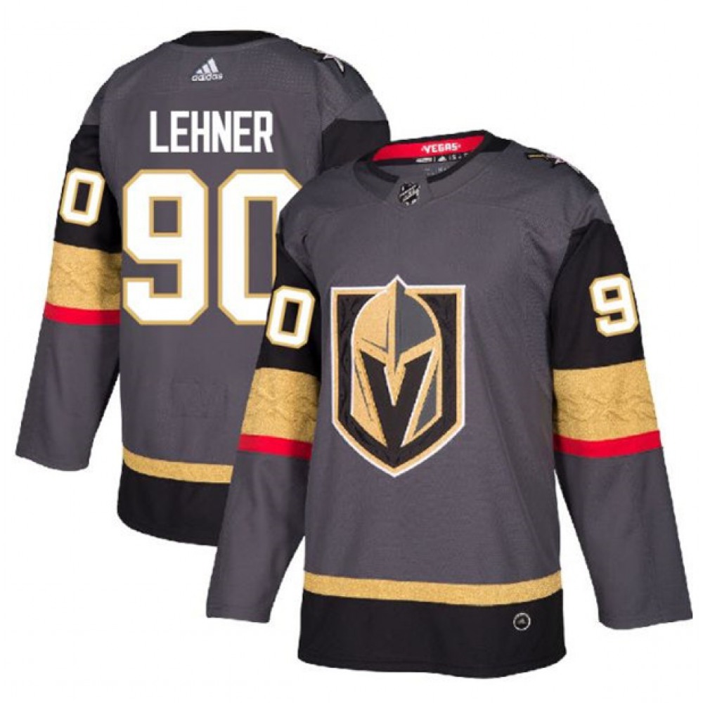 Men's Vegas Golden Knights #90 Robin Lehner Gray Stitched NHL Jersey 1