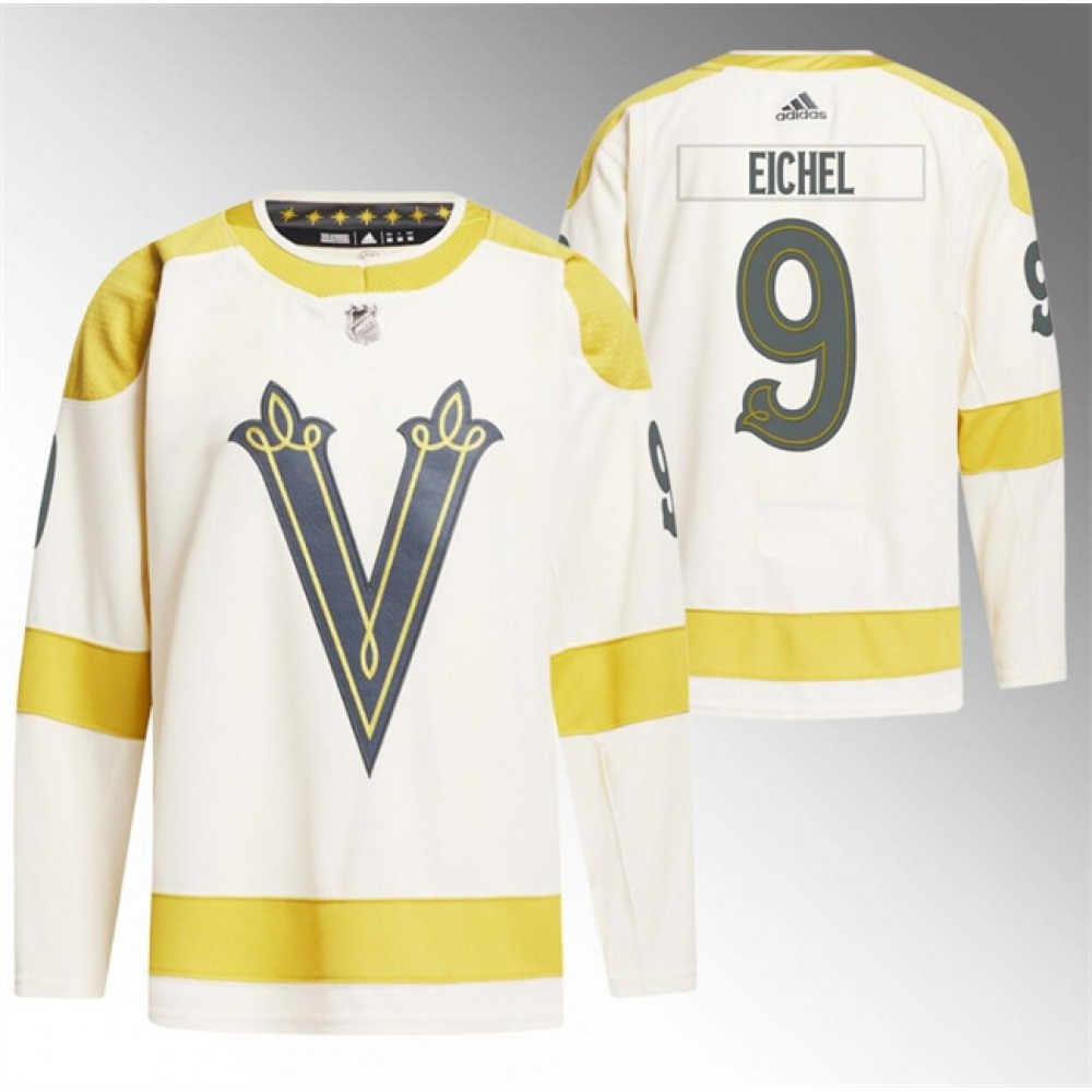 Men's Vegas Golden Knights #9 Jack Eichel Cream 2024 Winter Classic Stitched Jersey 1