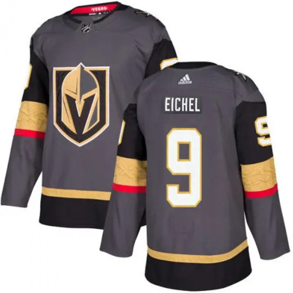 Men's Vegas Golden Knights #9 Jack Eichel Grey Latino Heritage Night Stitched NHL Jersey 1