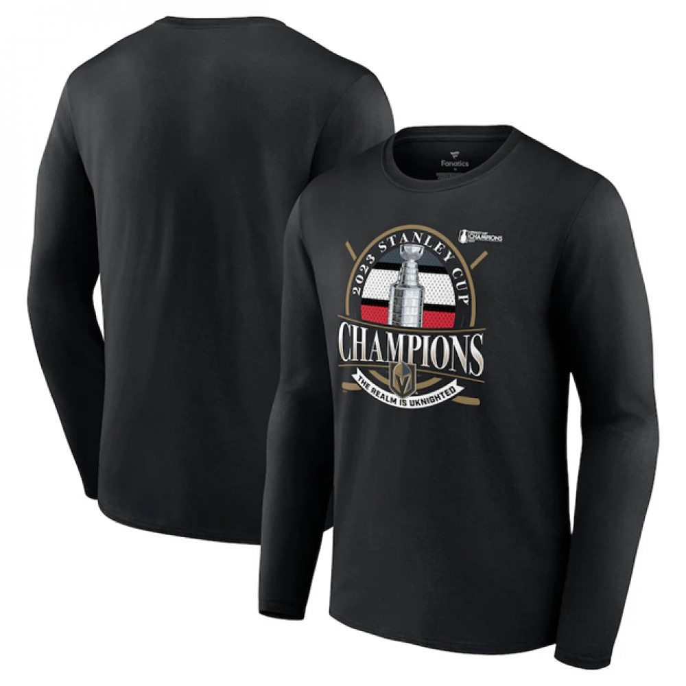 Men's Vegas Golden Knights Black 2023 Stanley Cup Champions Rally Cry Long Sleeve T-Shirt 1