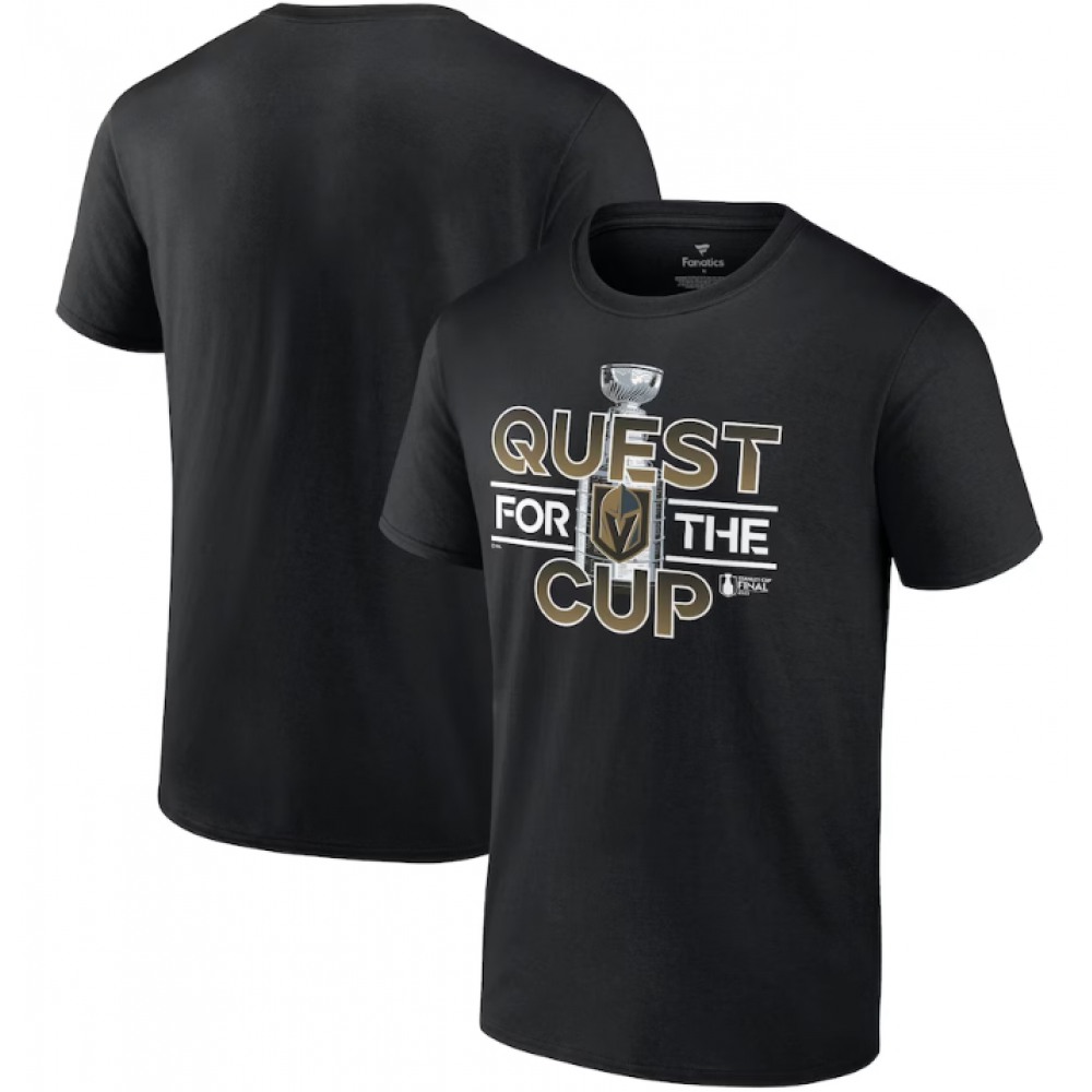 Men's Vegas Golden Knights Black 2023 Stanley Cup Final Quest T-Shirt 1