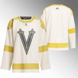 Men's Vegas Golden Knights Blank Cream 2024 Winter Classic Stitched Jersey