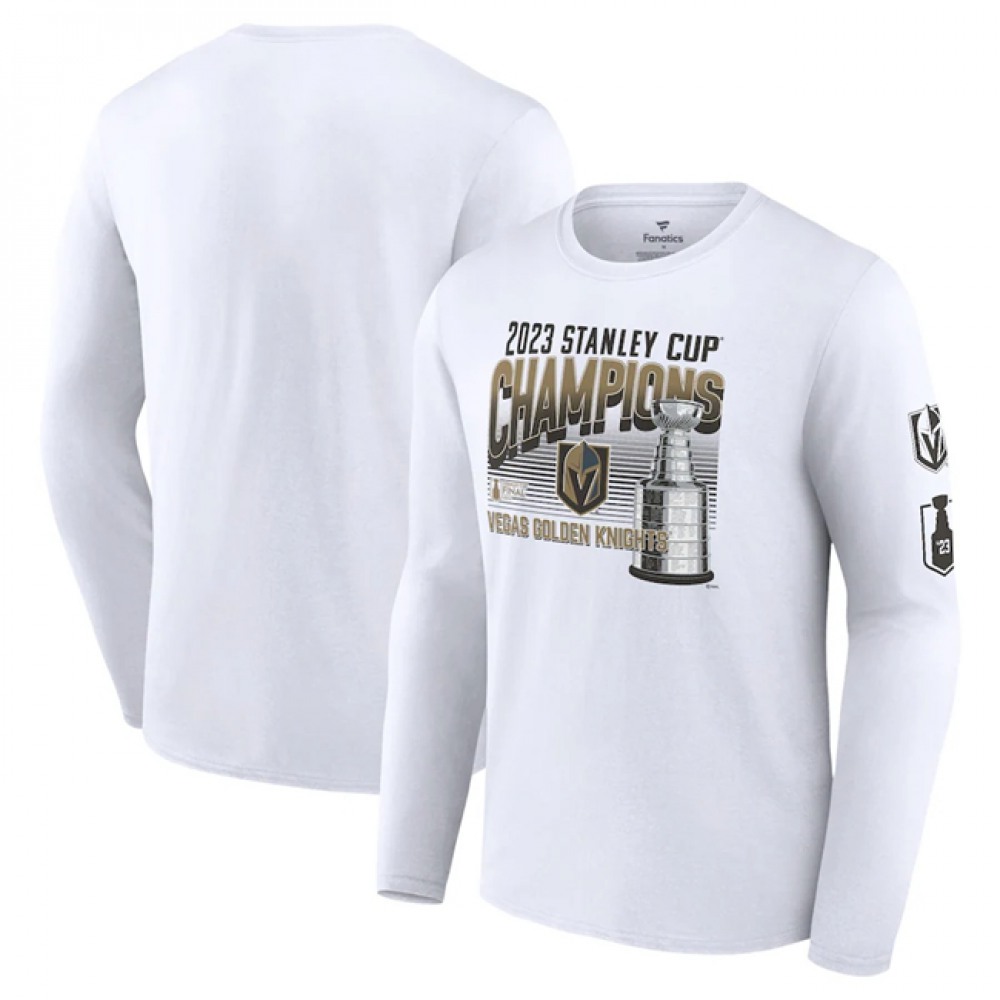 Men's Vegas Golden Knights White 2023 Stanley Cup Champions Long Sleeve T-Shirt 1