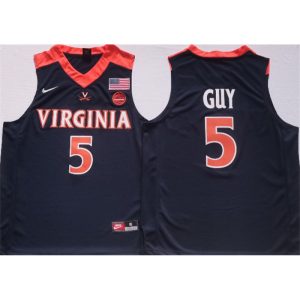 Men's Virginia Cavaliers #5 Kyle Joseph Guy Navy Stitched Jersey