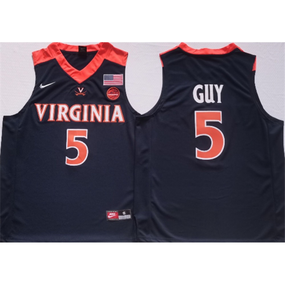 Men's Virginia Cavaliers #5 Kyle Joseph Guy Navy Stitched Jersey 1