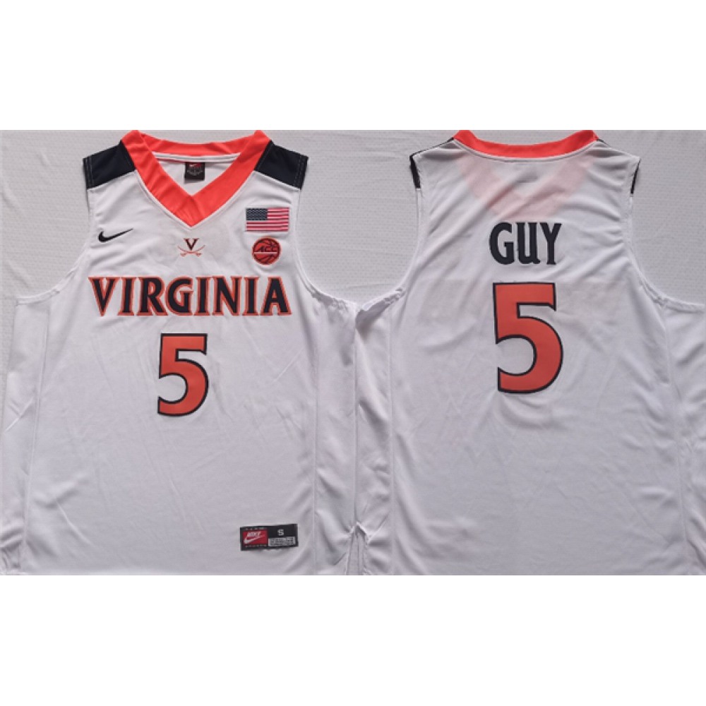 Men's Virginia Cavaliers #5 Kyle Joseph Guy White Stitched Jersey 1