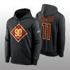 Men's Washington Commanders #11 Carson Wentz Black 90th Anniversary Performance Pullover Hoodie