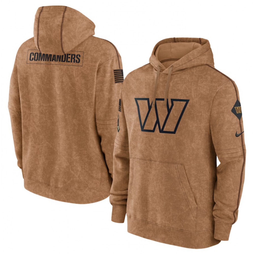 Men's Washington Commanders 2023 Brown Salute to Service Pullover Hoodie 1
