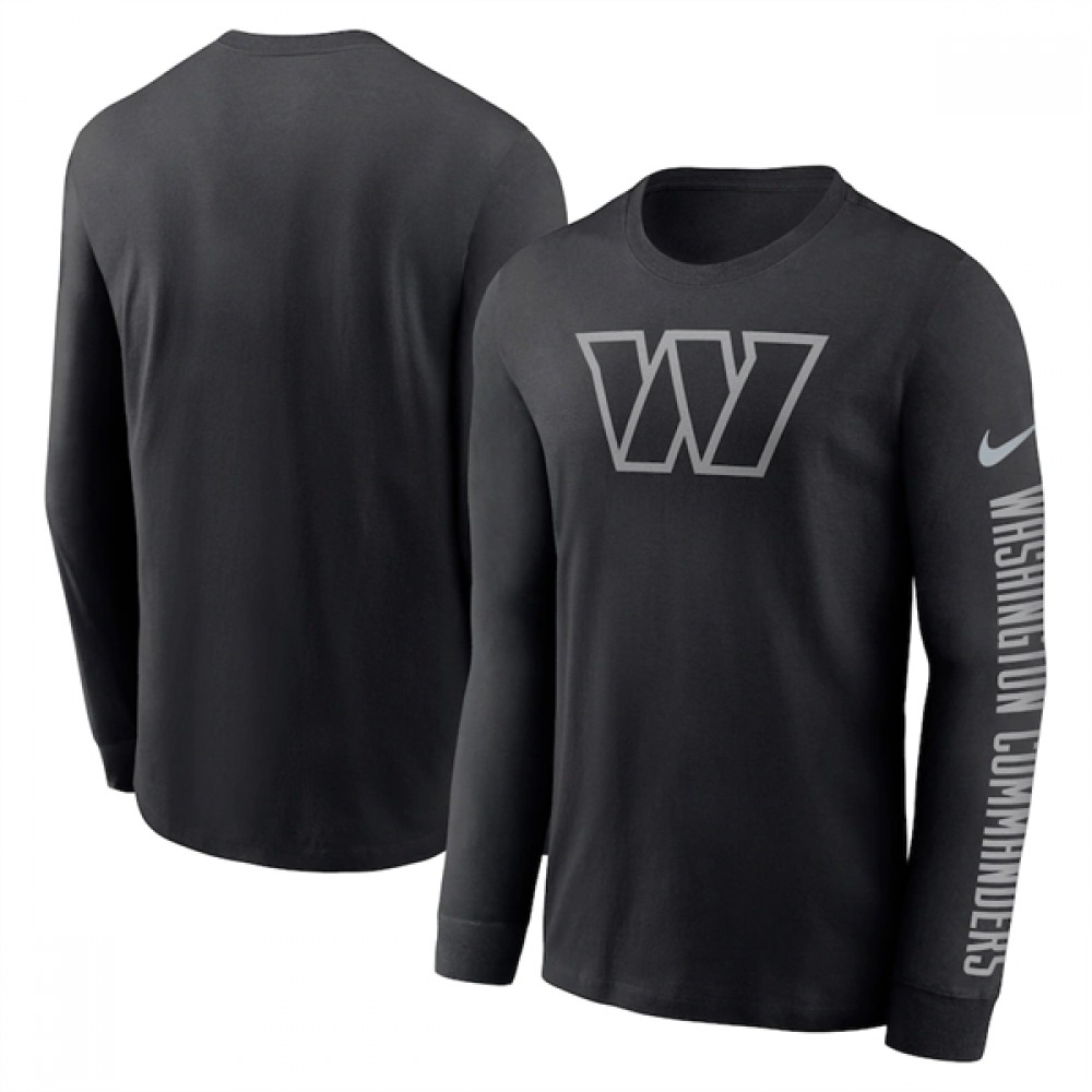 Men's Washington Commanders Black Long Sleeve T-Shirt 1