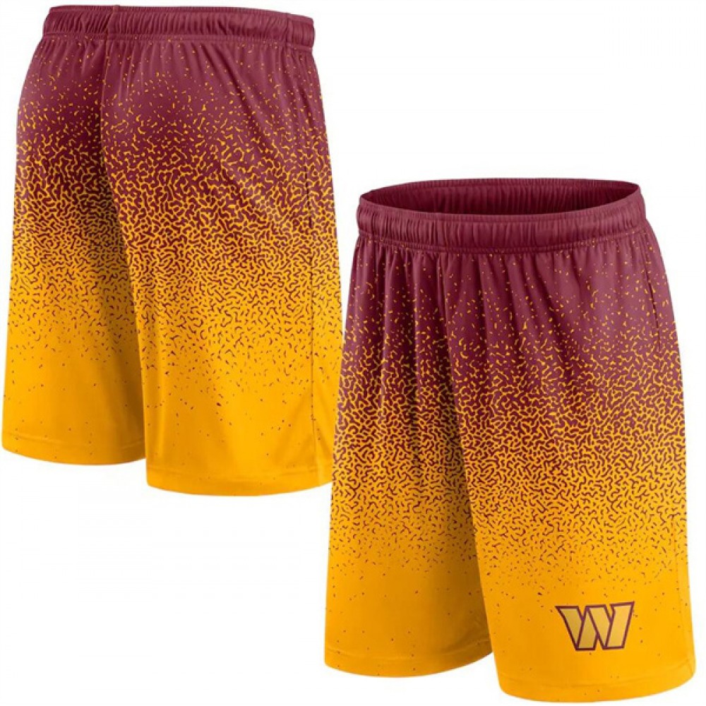 Men's Washington Commanders Burgundy/Gold Ombre Shorts 1