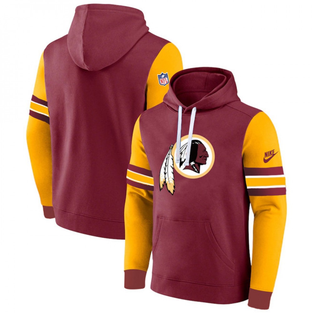 Men's Washington Commanders Burgundy/Yellow Pullover Hoodie 1