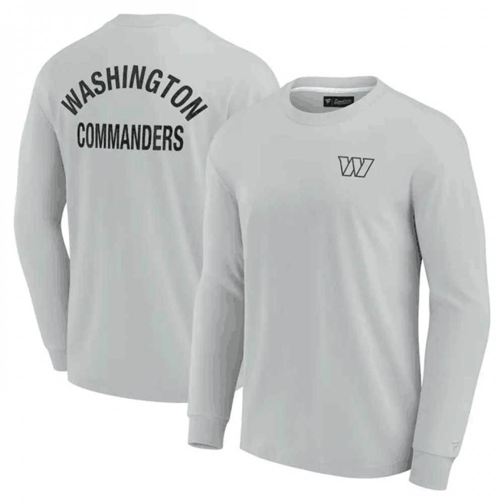 Men's Washington Commanders Grey Signature Unisex Super Soft Long Sleeve T-Shirt 1