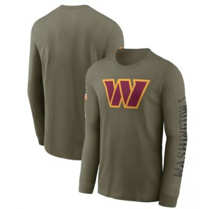 Men's Washington Commanders Olive 2022 Salute to Service Long Sleeve T-Shirt