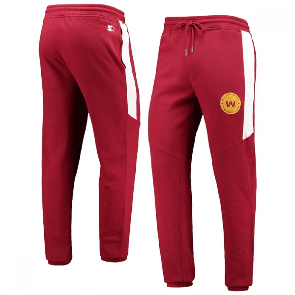 Men's Washington Commanders Starter Red/White Goal Post Fleece Pants 1