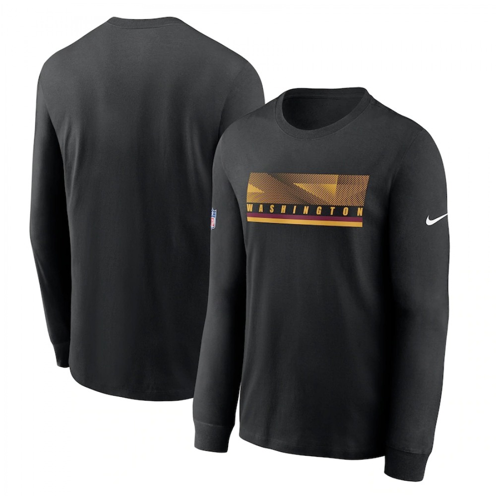 Men's Washington Football Team 2020 Black Sideline Impact Legend Performance Long Sleeve T-Shirt 1