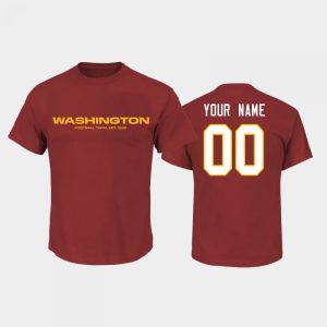 Men's Washington Football Team ACTIVE PLAYER Name & Number Custom 2020 Red T-Shirt