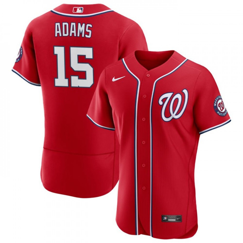 Men's Washington Nationals #15 Riley Adams Red Flex Base Stitched MLB Jersey 1