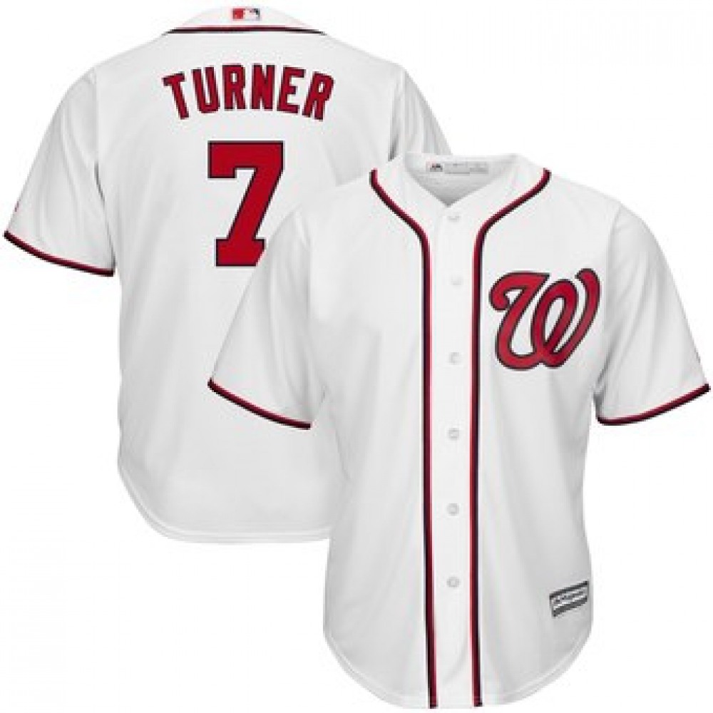 Men's Washington Nationals #7 Trea Turner White Cool Base Stitched MLB Jersey 1