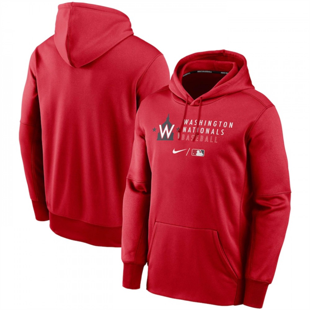 Men's Washington Nationals Red 2022 Performance Pullover Hoodie 1