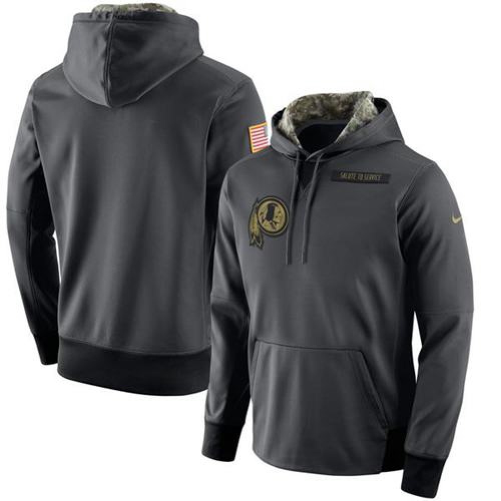 Men's Washington Redskins Anthracite Salute to Service Player Performance Hoodie 1