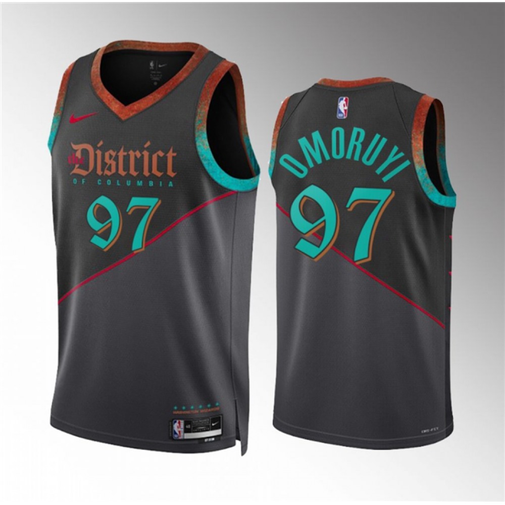 Men's Washington Wizards #97 Eugene Omoruyi Black 2023/24 City Edition Stitched Basketball Jersey 1