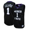 Men's Weber State Wildcats #1 Damien Lillard Black Stitched Basketball Jersey