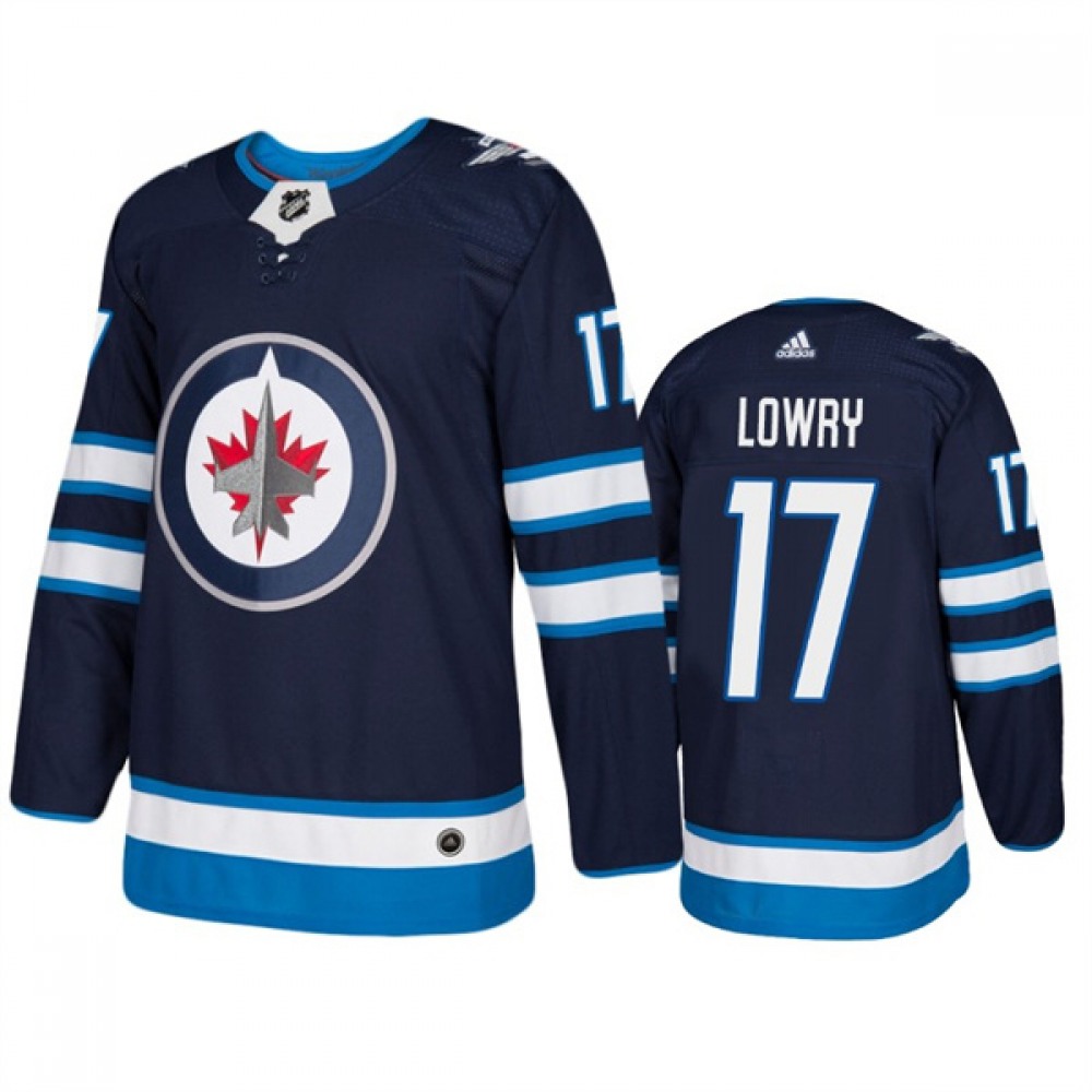 Men's Winnipeg Jets #17 Adam Lowry Navy Stitched Jersey 1