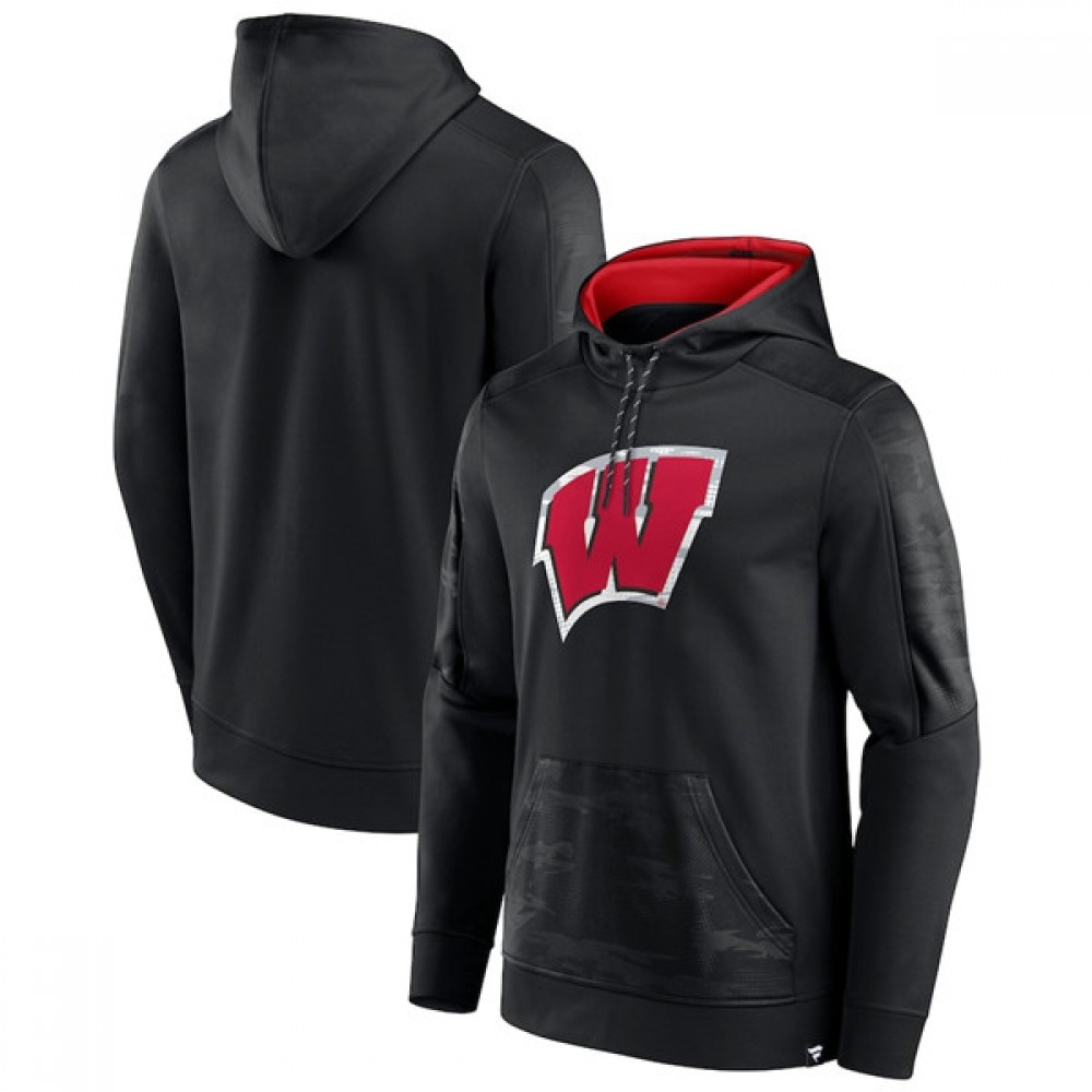 Men's Wisconsin Badgers Black On The Ball Pullover Hoodie 1
