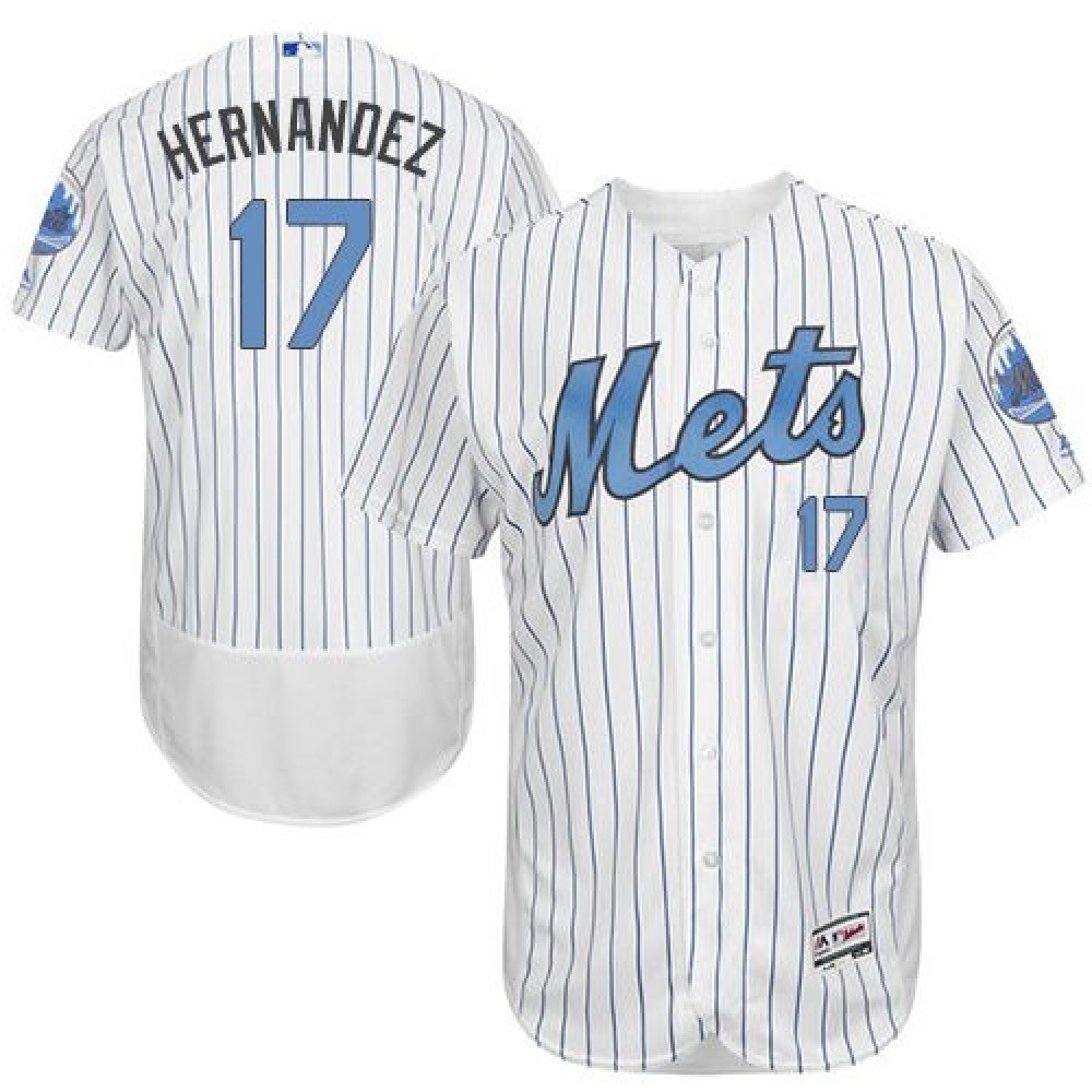 Mets #17 Keith Hernandez White(Blue Strip) Flexbase Authentic Collection 2016 Father's Day Stitched MLB Jersey 1