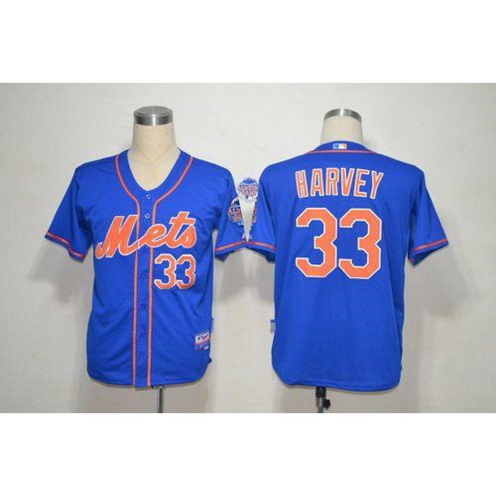 Mets #33 Matt Harvey Blue Alternate Home Cool Base Stitched MLB Jersey 1