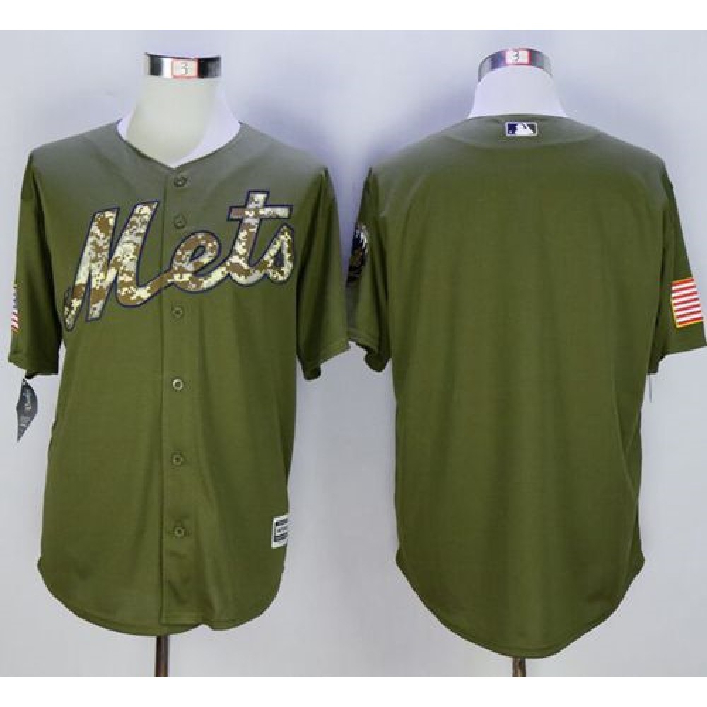 Mets Blank Green Camo New Cool Base Stitched MLB Jersey 1