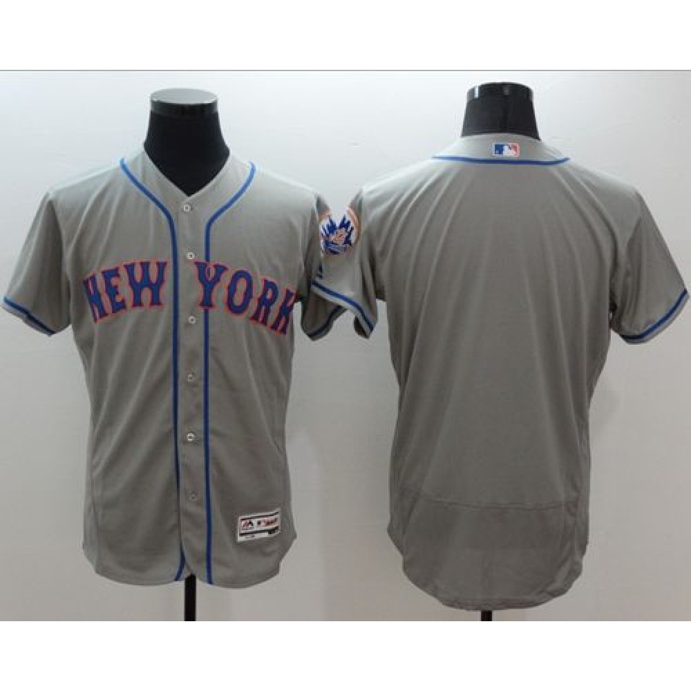 Mets Blank Grey Flexbase Authentic Collection Stitched MLB Jersey 1