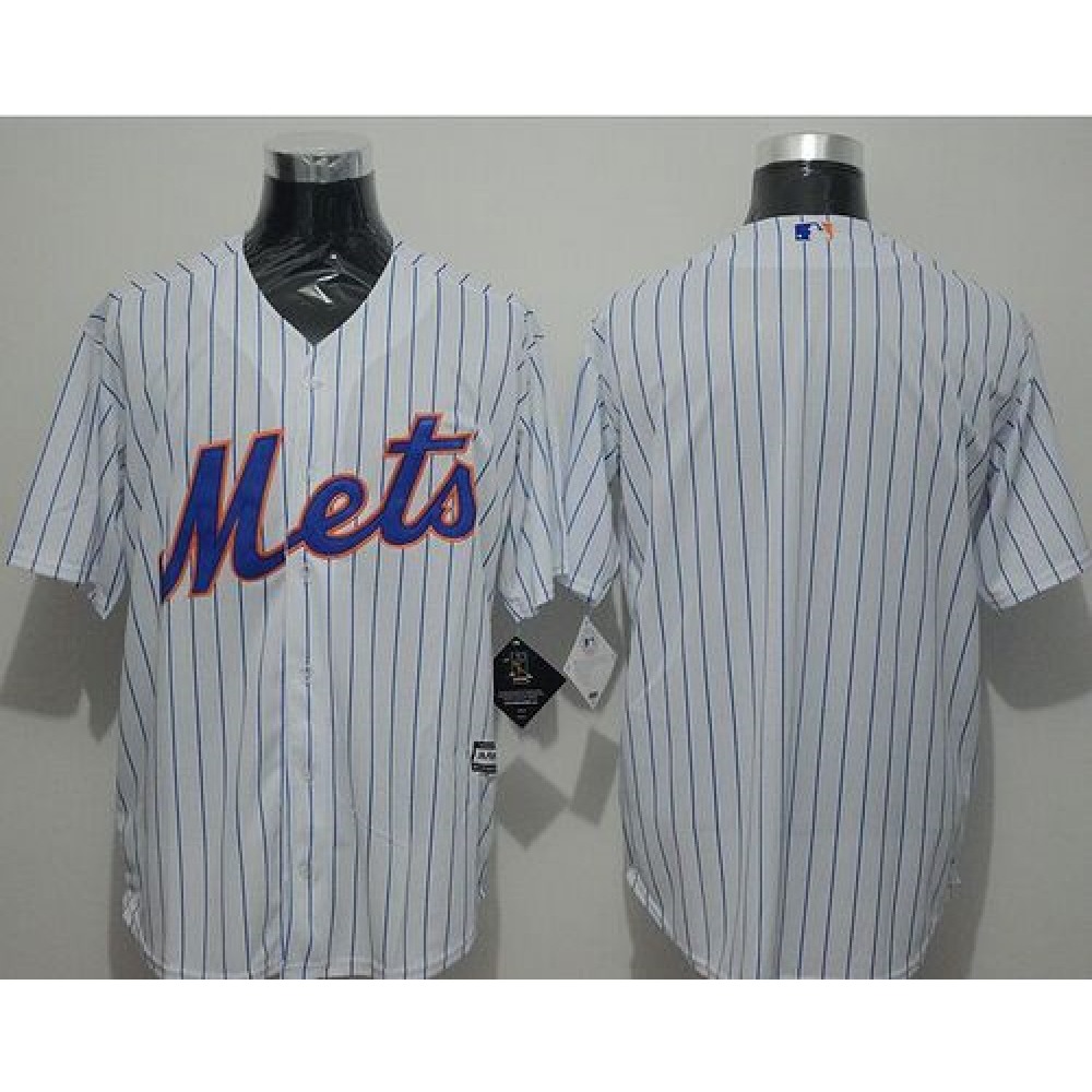 Mets Blank White(Blue Strip) New Cool Base Stitched MLB Jersey 1