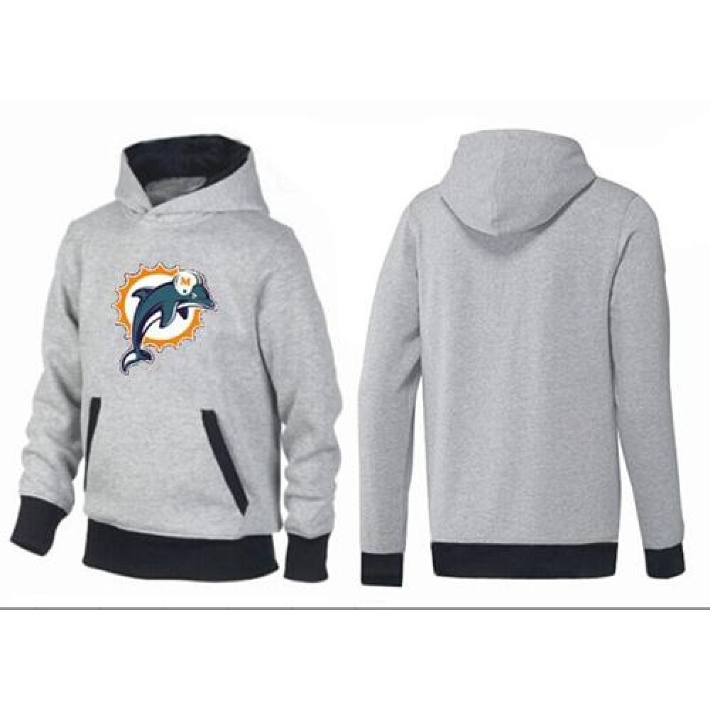 Miami Dolphins Logo Pullover Hoodie Grey & Black 1