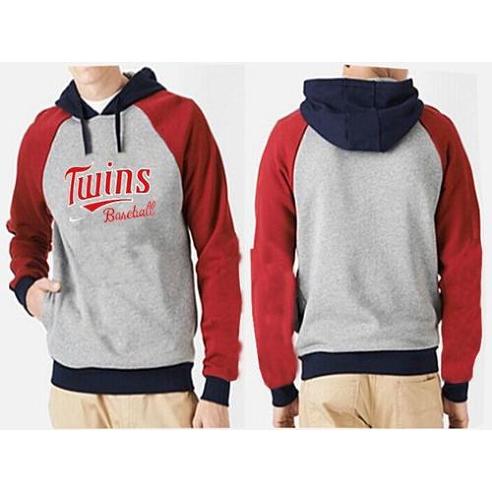 Minnesota Twins Pullover Hoodie Grey & Red 1
