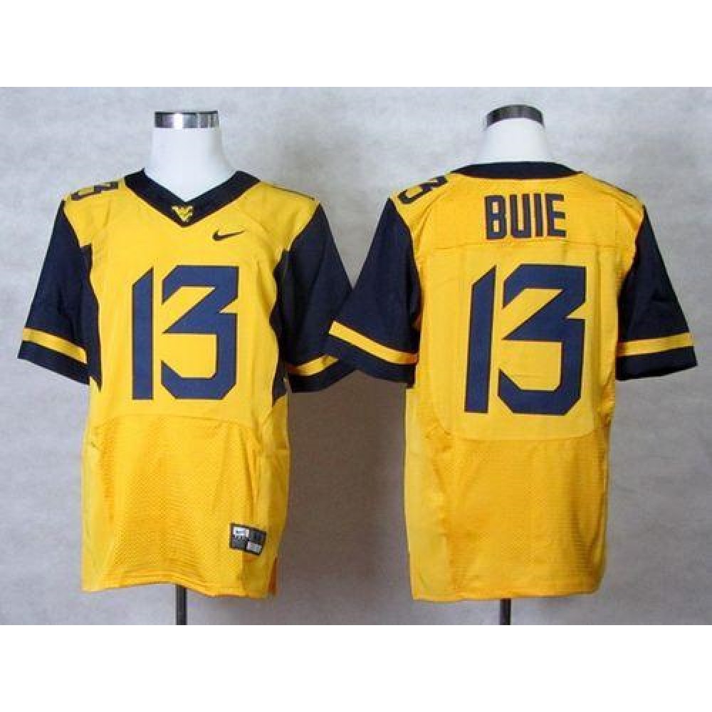 Mountaineers #13 Andrew Buie Gold Stitched NCAA Jersey 1