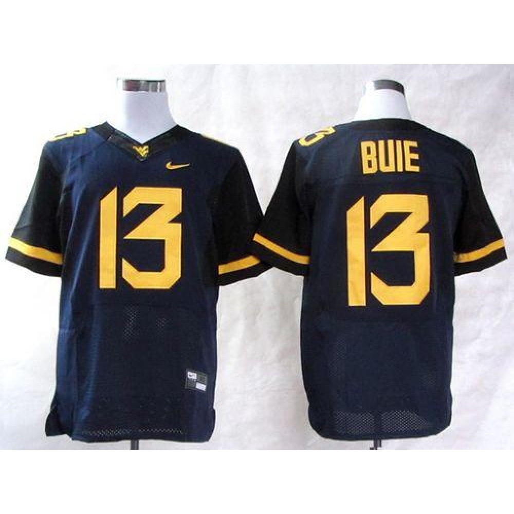 Mountaineers #13 Andrew Buie Navy Blue Stitched NCAA Jersey 1
