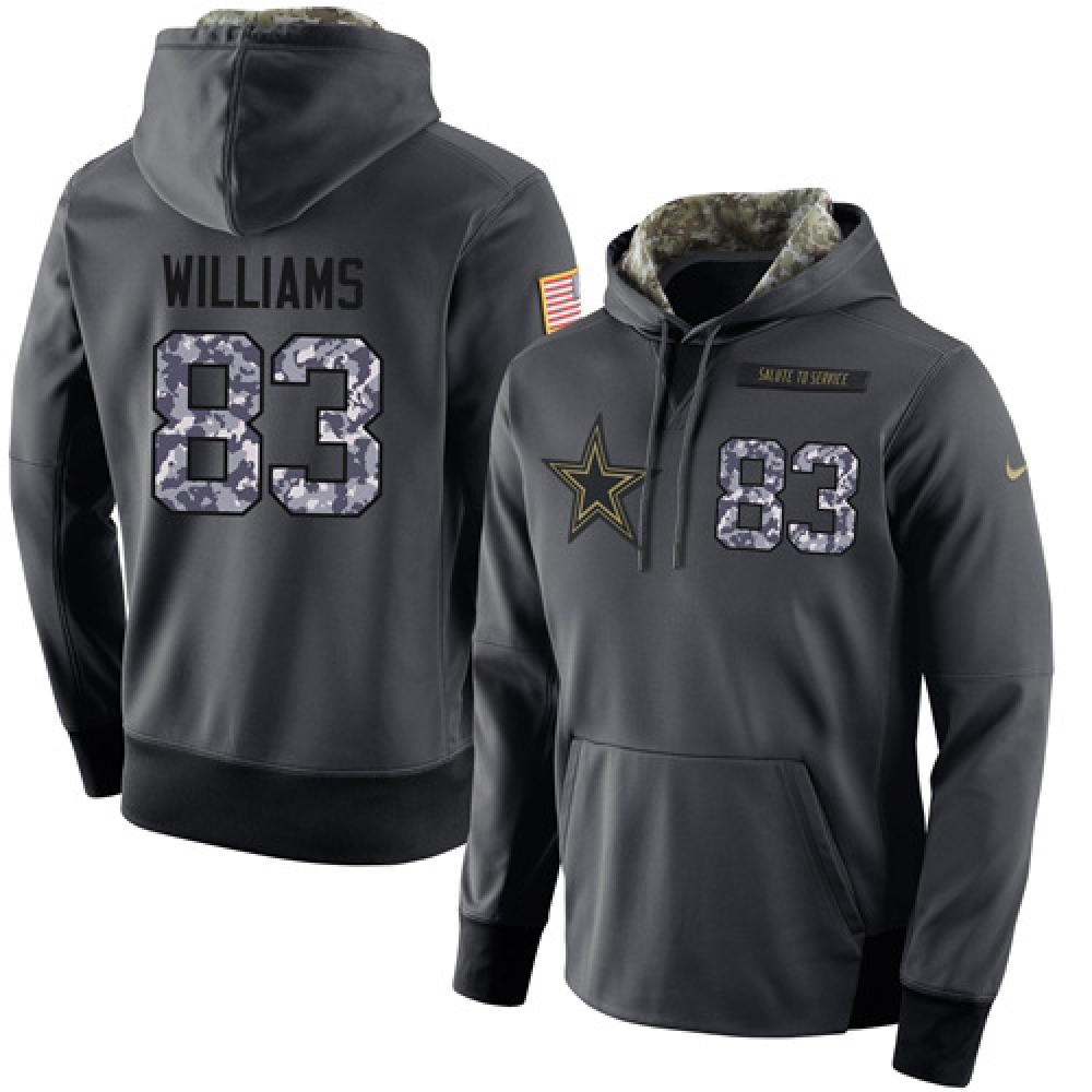 NFL Men's Dallas Cowboys #83 Terrance Williams Stitched Black Anthracite Salute to Service Player Performance Hoodie 1