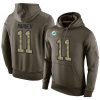 NFL Men's Miami Dolphins #11 DeVante Parker Stitched Green Olive Salute To Service KO Performance Hoodie