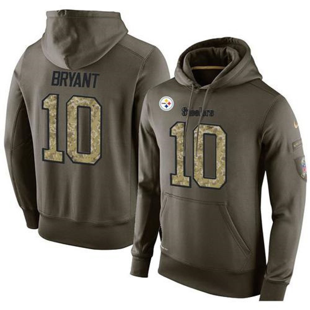 NFL Men's Pittsburgh Steelers #10 Martavis Bryant Stitched Green Olive Salute To Service KO Performance Hoodie 1