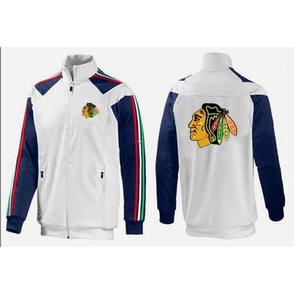NHL Chicago Blackhawks Zip Jackets White-2 1