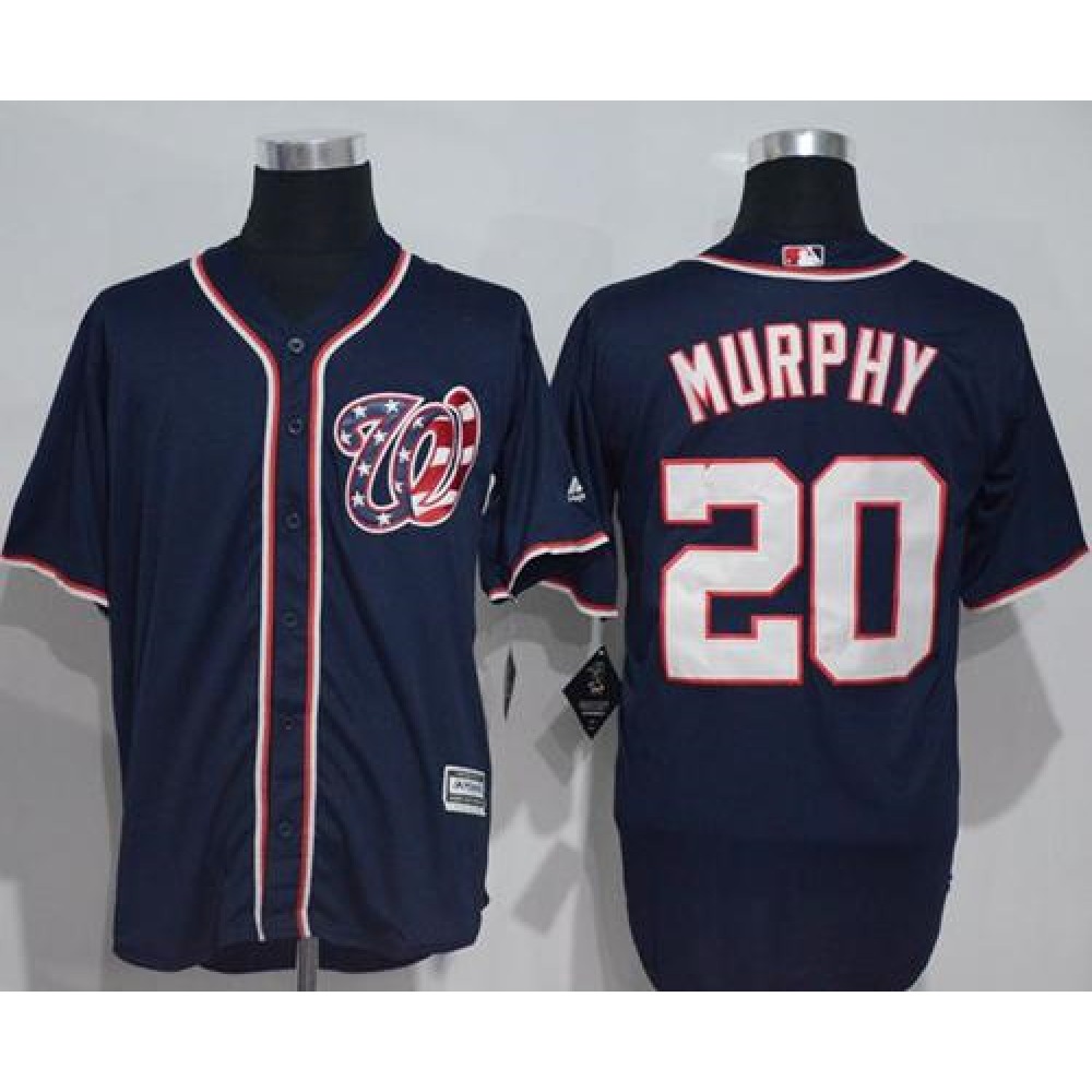 Nationals #20 Daniel Murphy Navy Blue New Cool Base Stitched MLB Jersey 1
