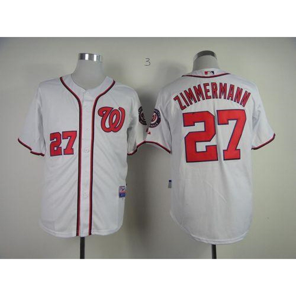 Nationals #27 Jordan Zimmermann White Cool Base Stitched MLB Jersey 1