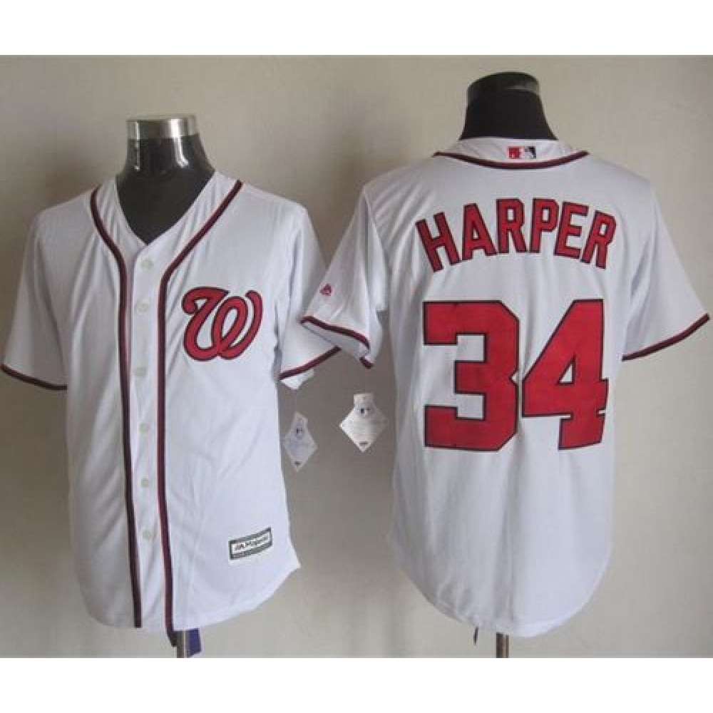 Nationals #34 Bryce Harper White New Cool Base Stitched MLB Jersey 1