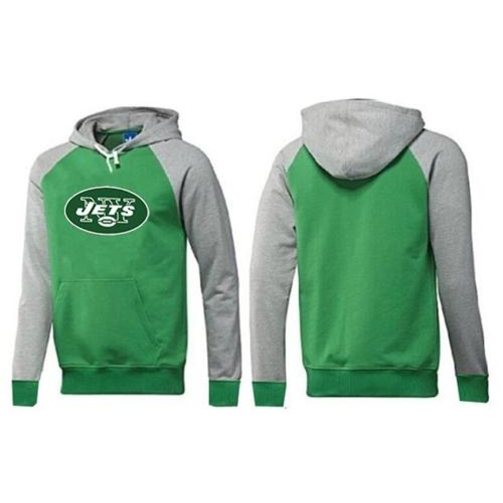 New York Jets Logo Pullover Hoodie Green & Grey 1